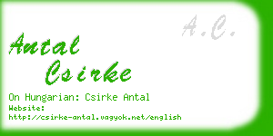 antal csirke business card